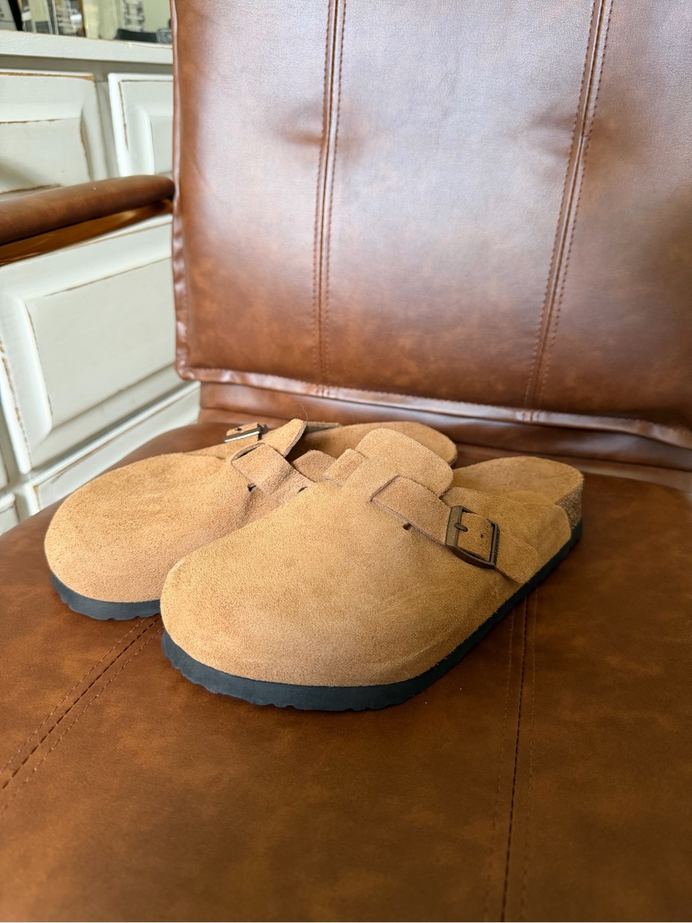 Women’s Birkenstock Suede Slip-On Clog in Tan
